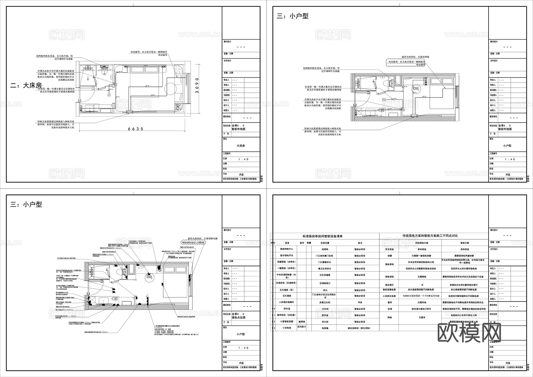 小米智能客房系统布线图cad施工图cad施工图