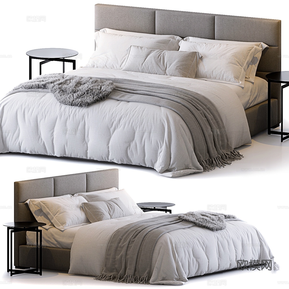 Restoration Hardware Modena意式双人床3d模型下载