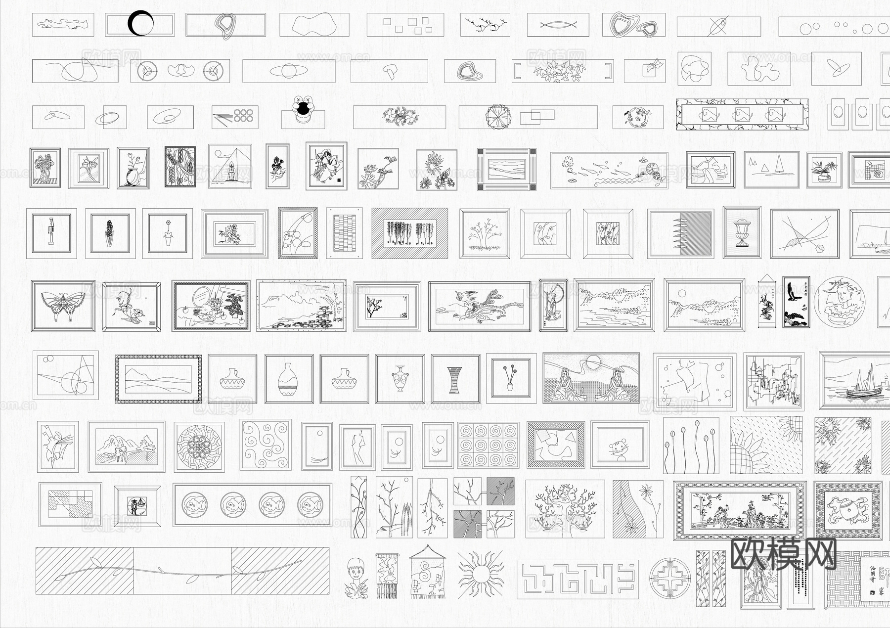 装饰摆件CAD图库cad施工图