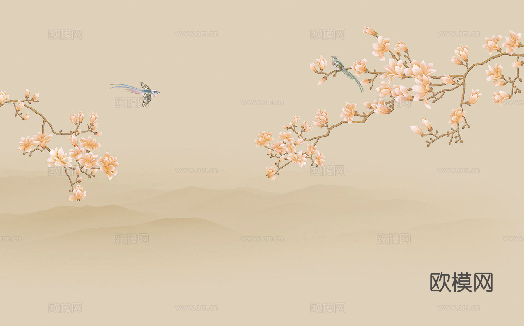 新中式立体壁画 背景墙壁画 山水壁画 墙画 壁纸 墙纸 墙布