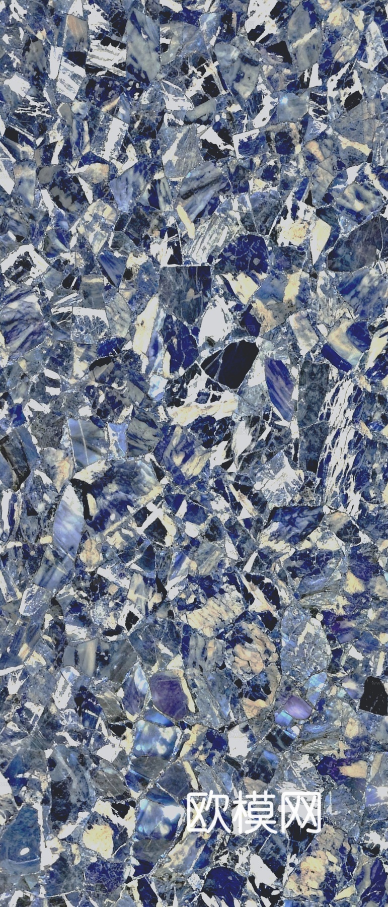 景泰蓝半宝石 蓝色大理石拼花 蓝宝石拼花奢石
