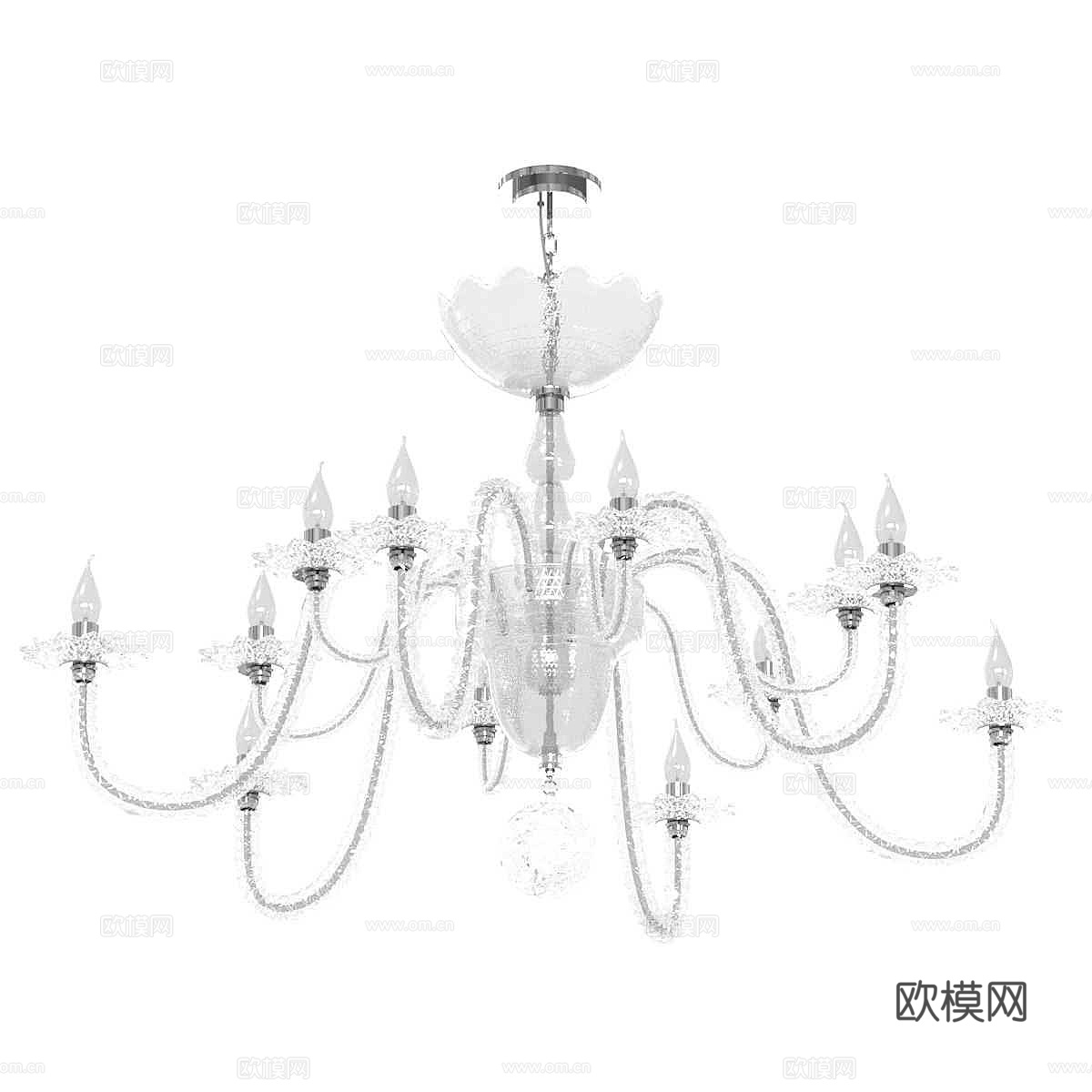 穆拉诺玻璃吊灯3d模型下载