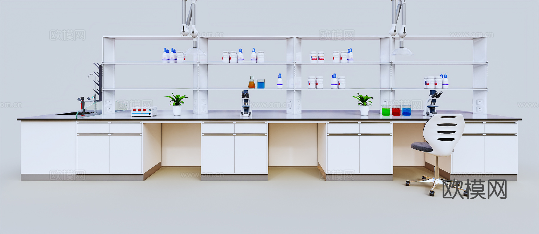 实验台 实验室3d模型下载（渲染图1）