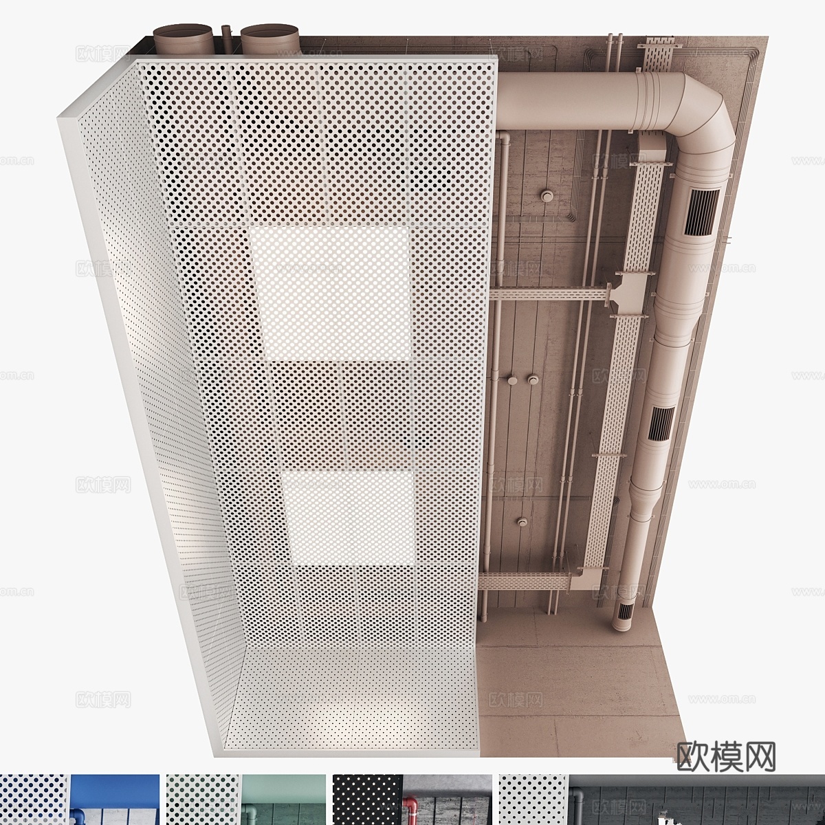 装饰天花板套装 043d模型
