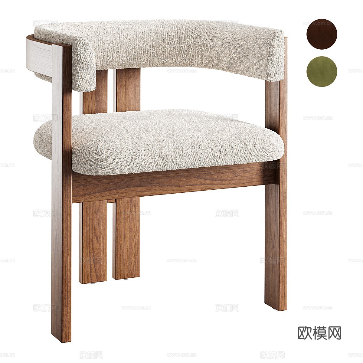 现代意式 Ceremonie 餐椅3d模型下载（渲染图1）