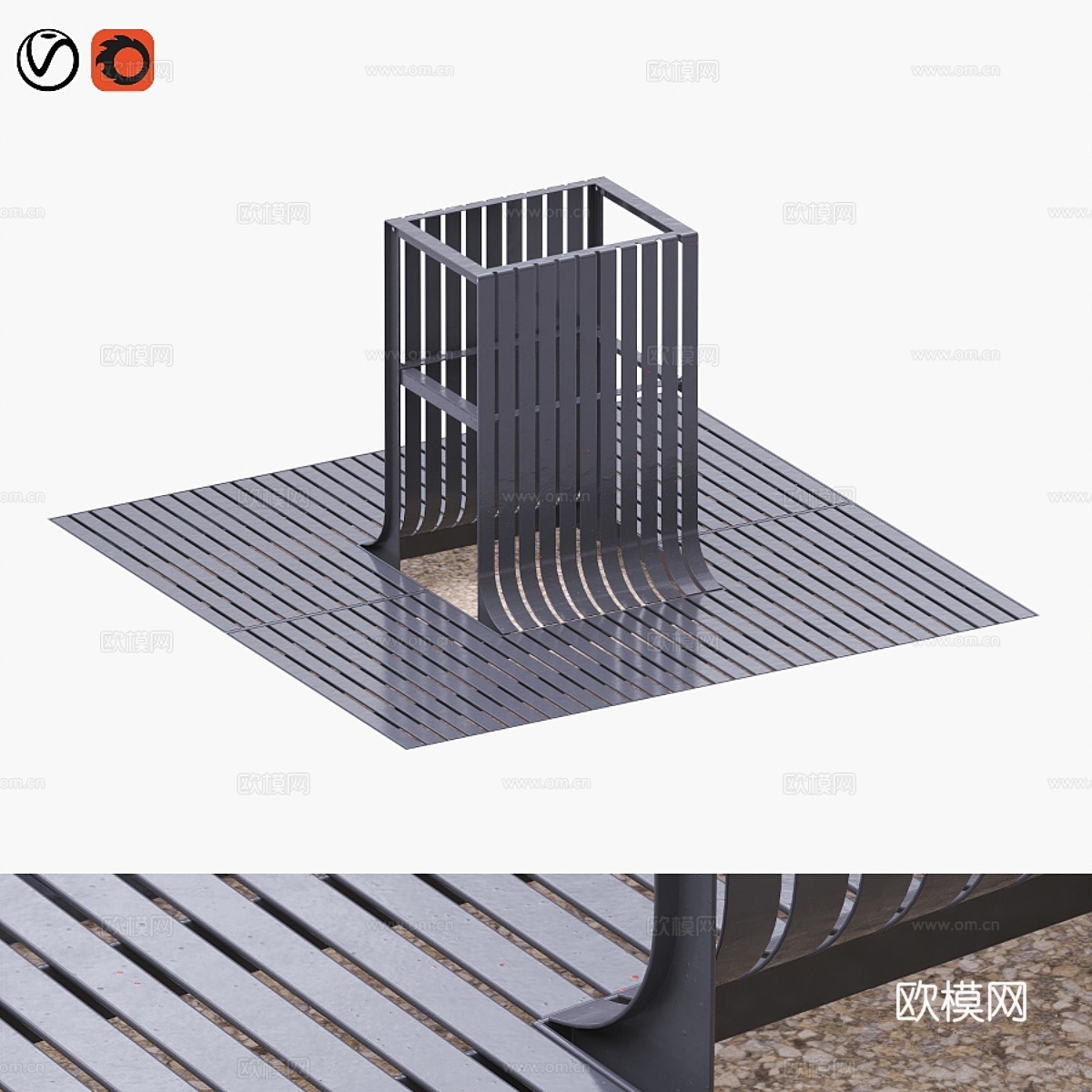 树木铁艺套装3d模型