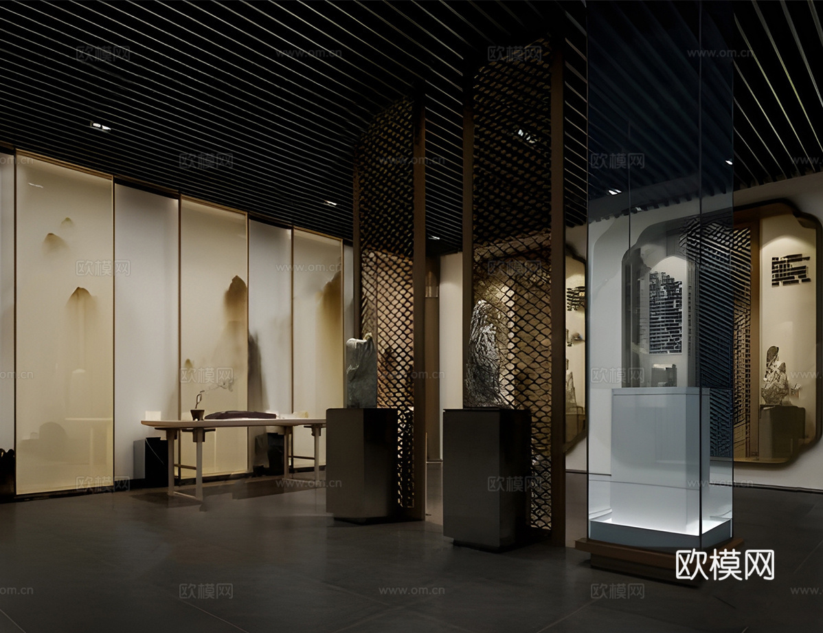 现代文化展厅 博物馆su模型