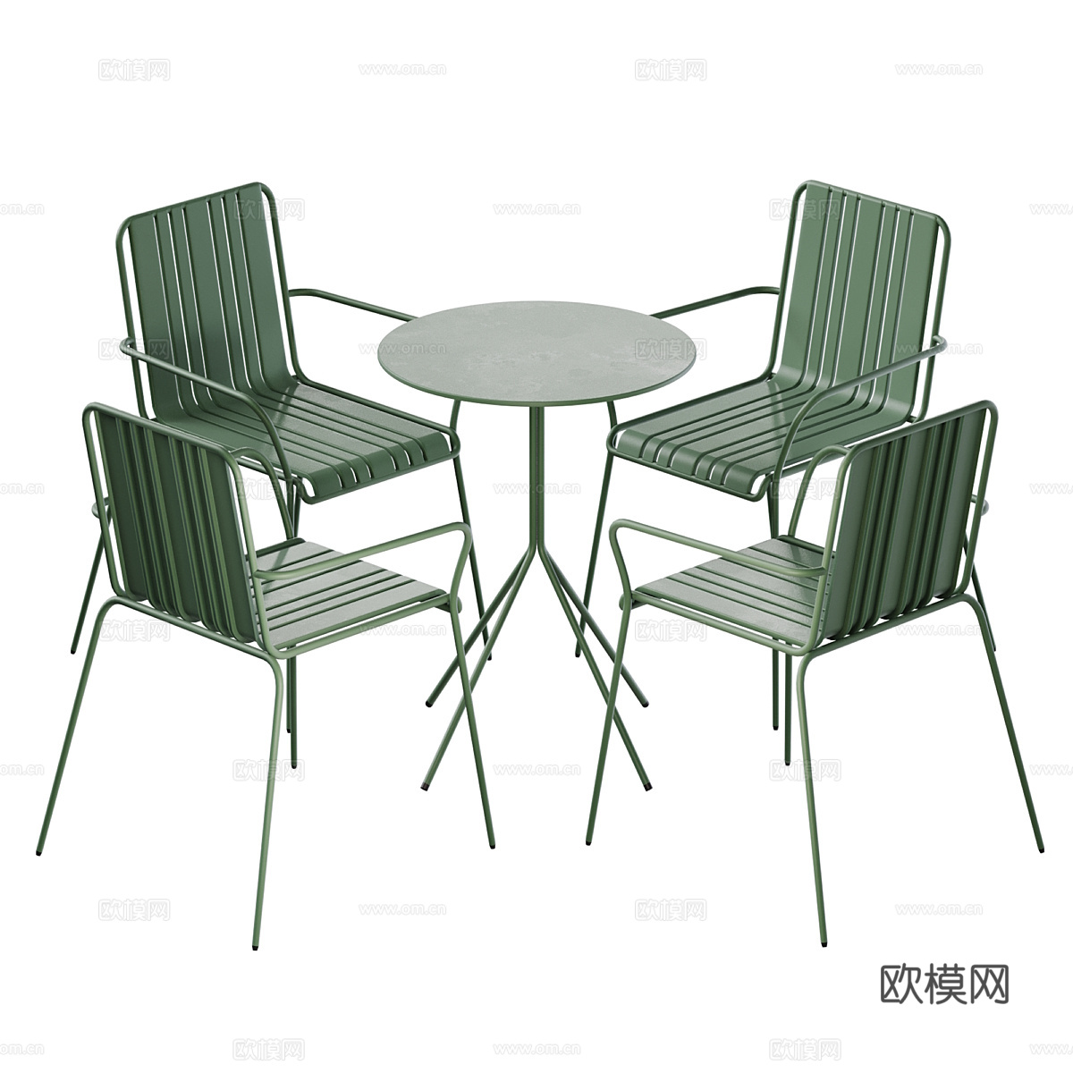 现代户外不锈钢休闲桌椅3d模型下载（渲染图5）
