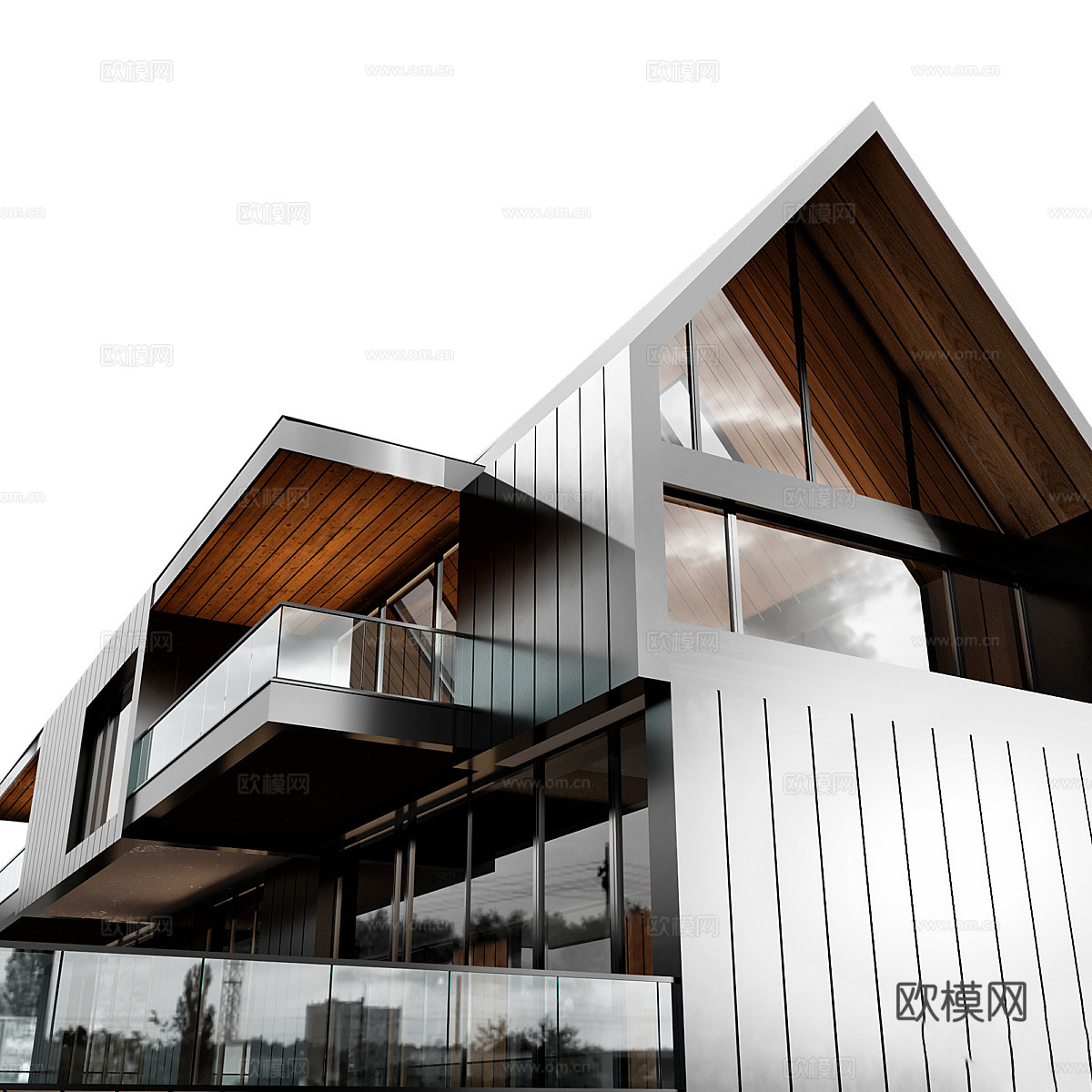 现代意式住宅建筑外观3d模型