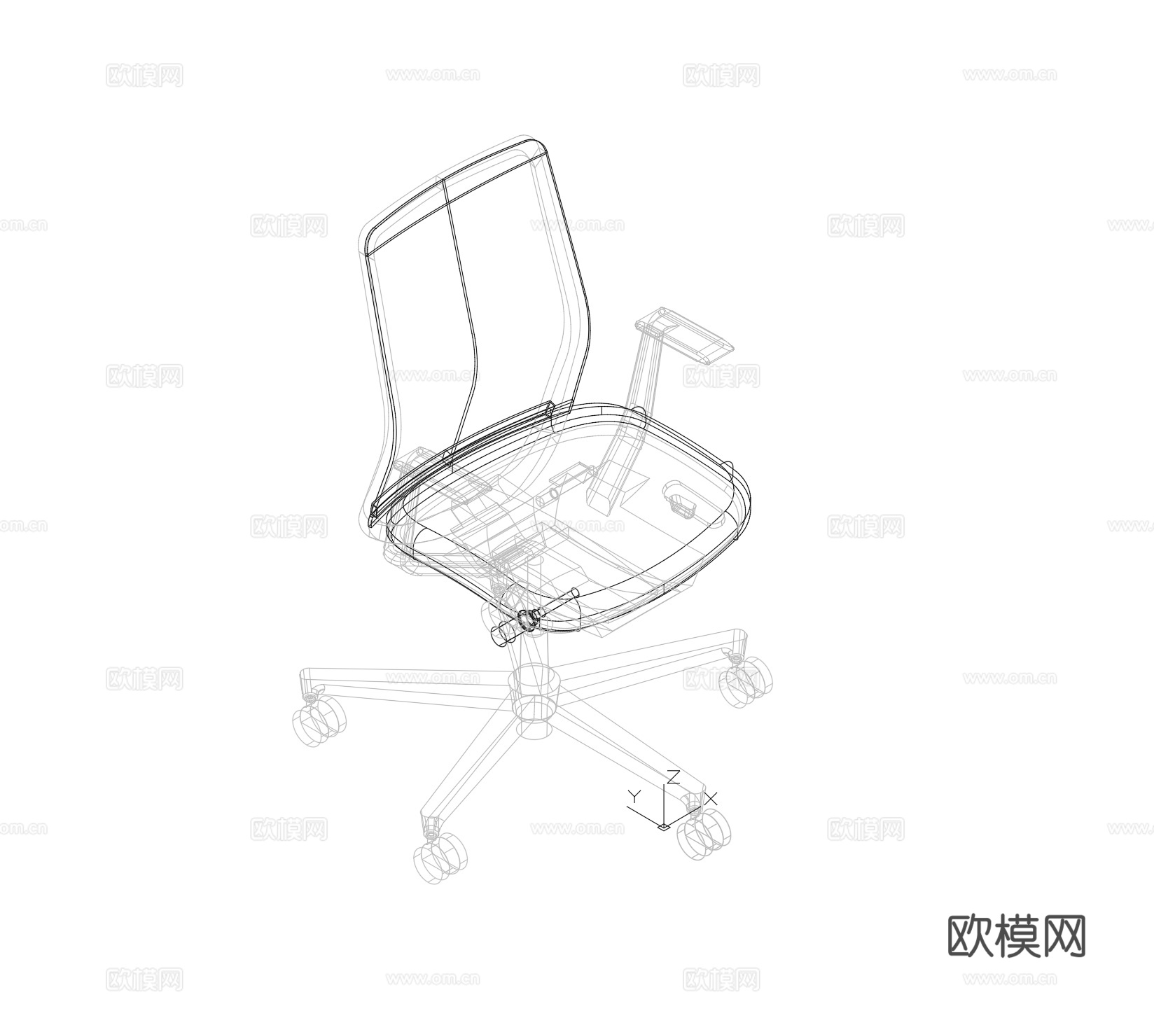 电脑转椅 办公椅子cad施工图