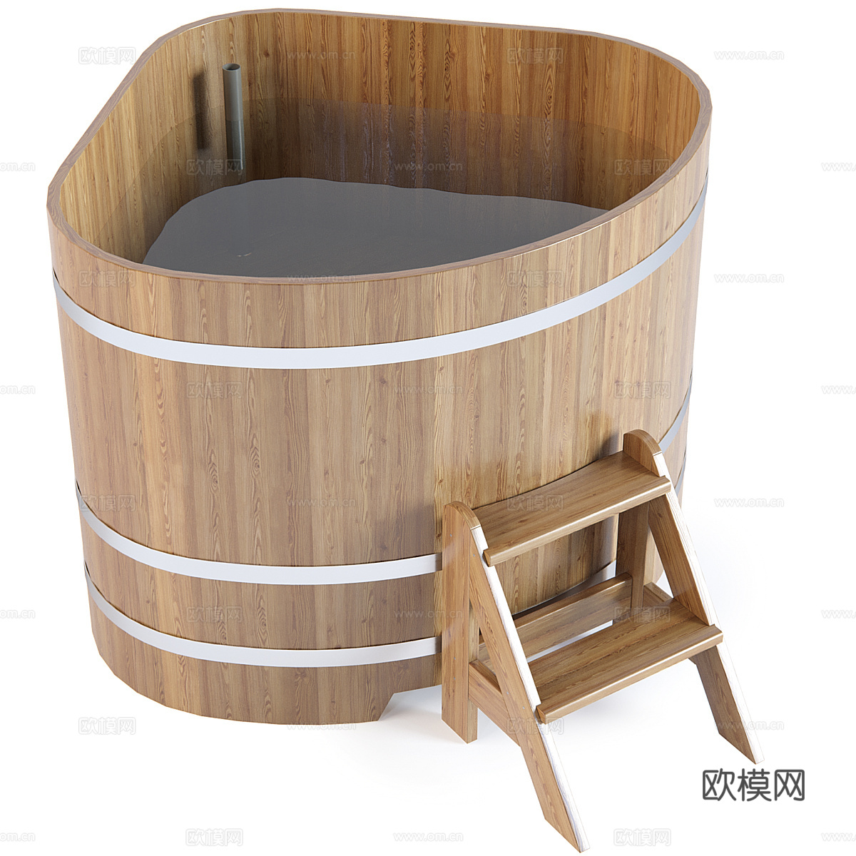 现代木质浴桶3d模型