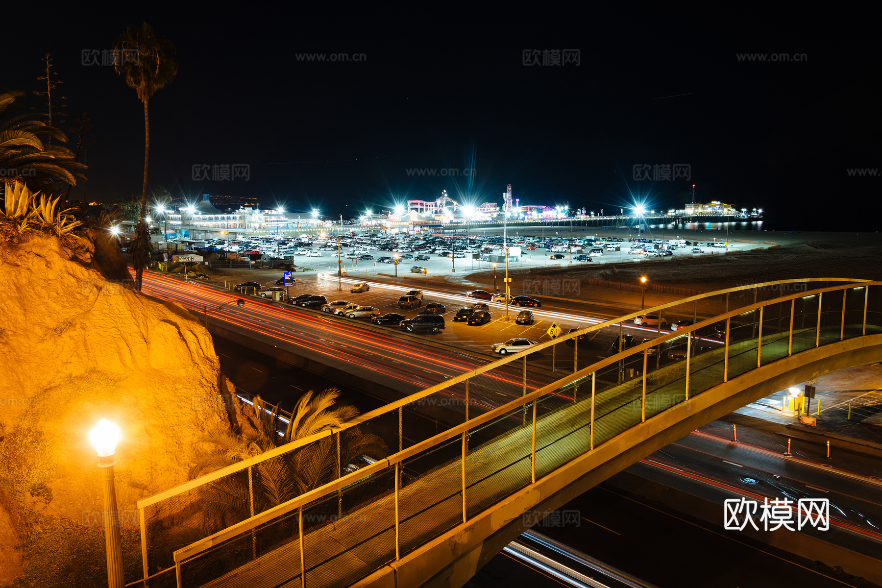 公路广场夜景 外景