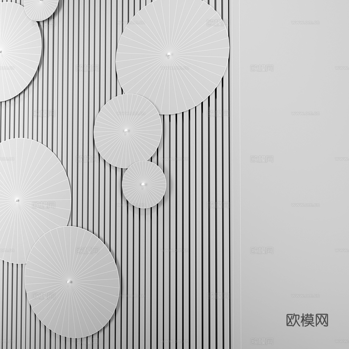 现代装饰墙板3d模型下载（渲染图3）