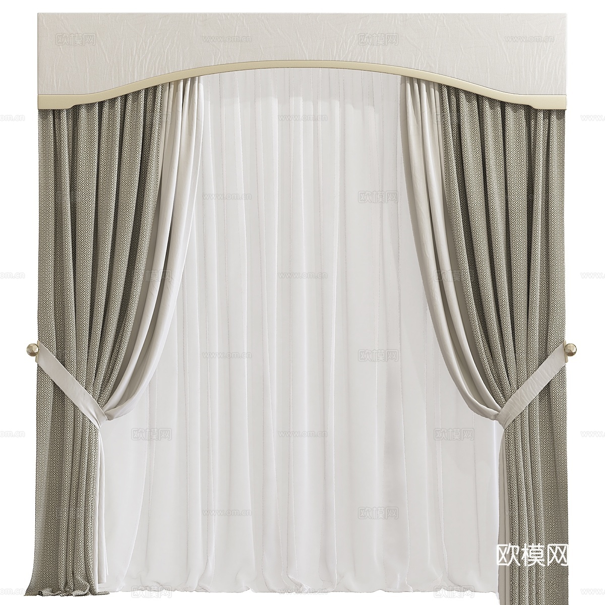 窗帘7753d模型下载