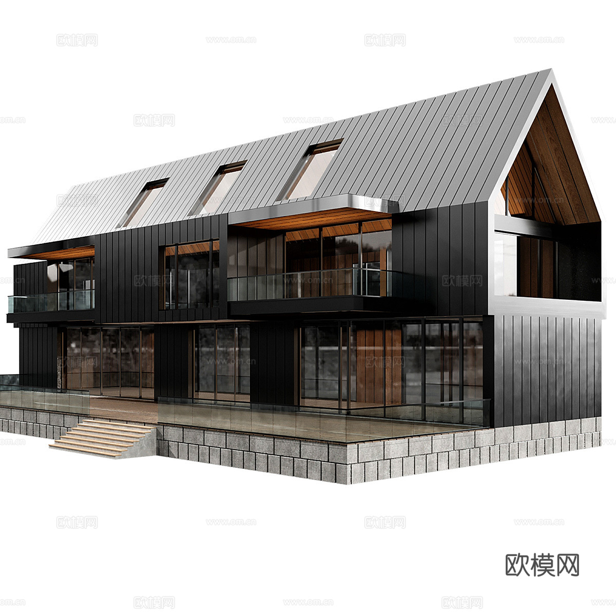 现代意式住宅建筑外观3d模型