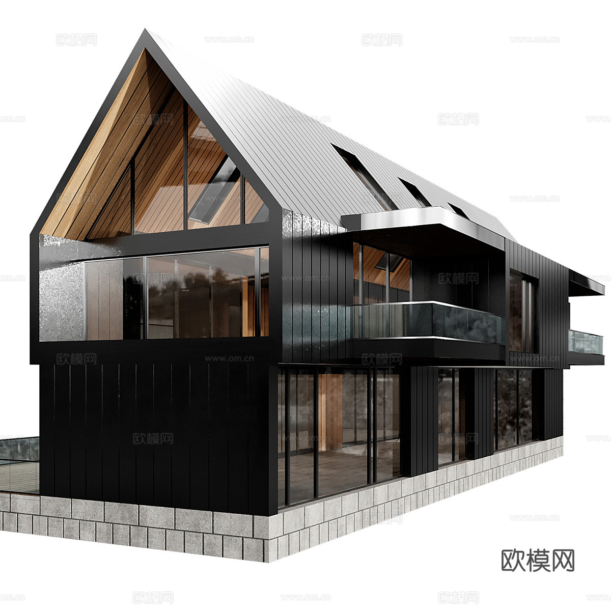 现代意式住宅建筑外观3d模型