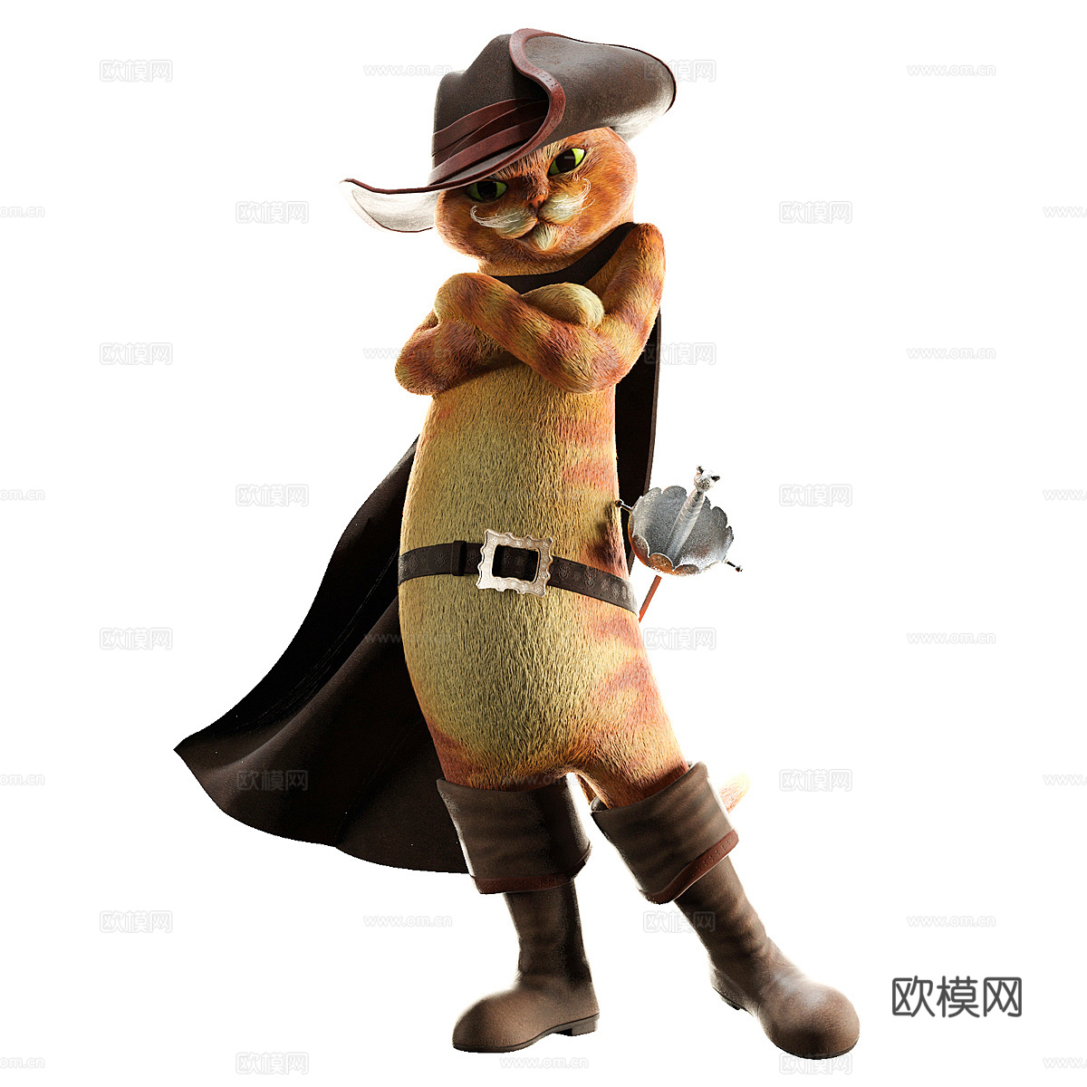 穿靴子的猫3d模型下载