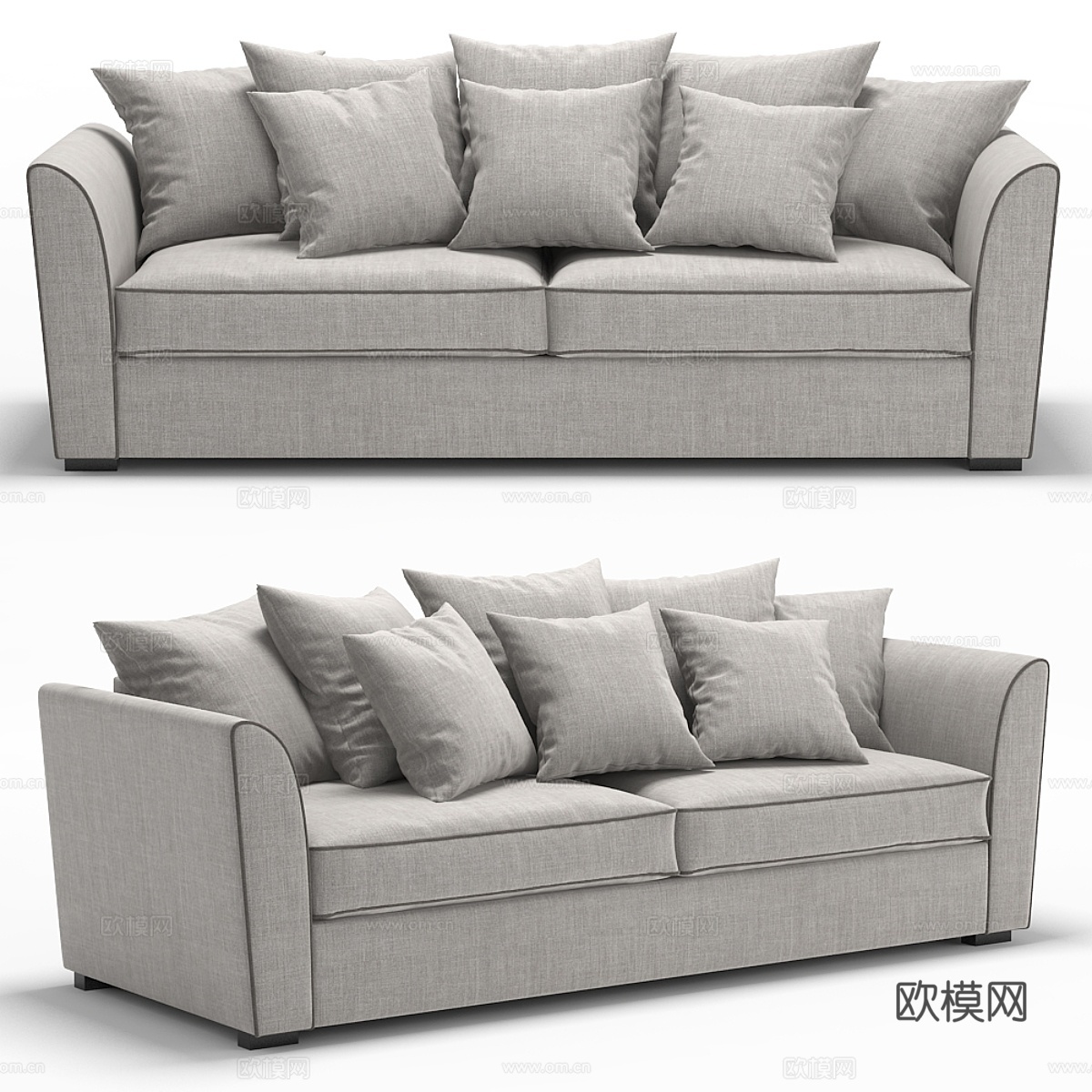 Dantone 那不勒斯沙发 双人沙发3d模型下载