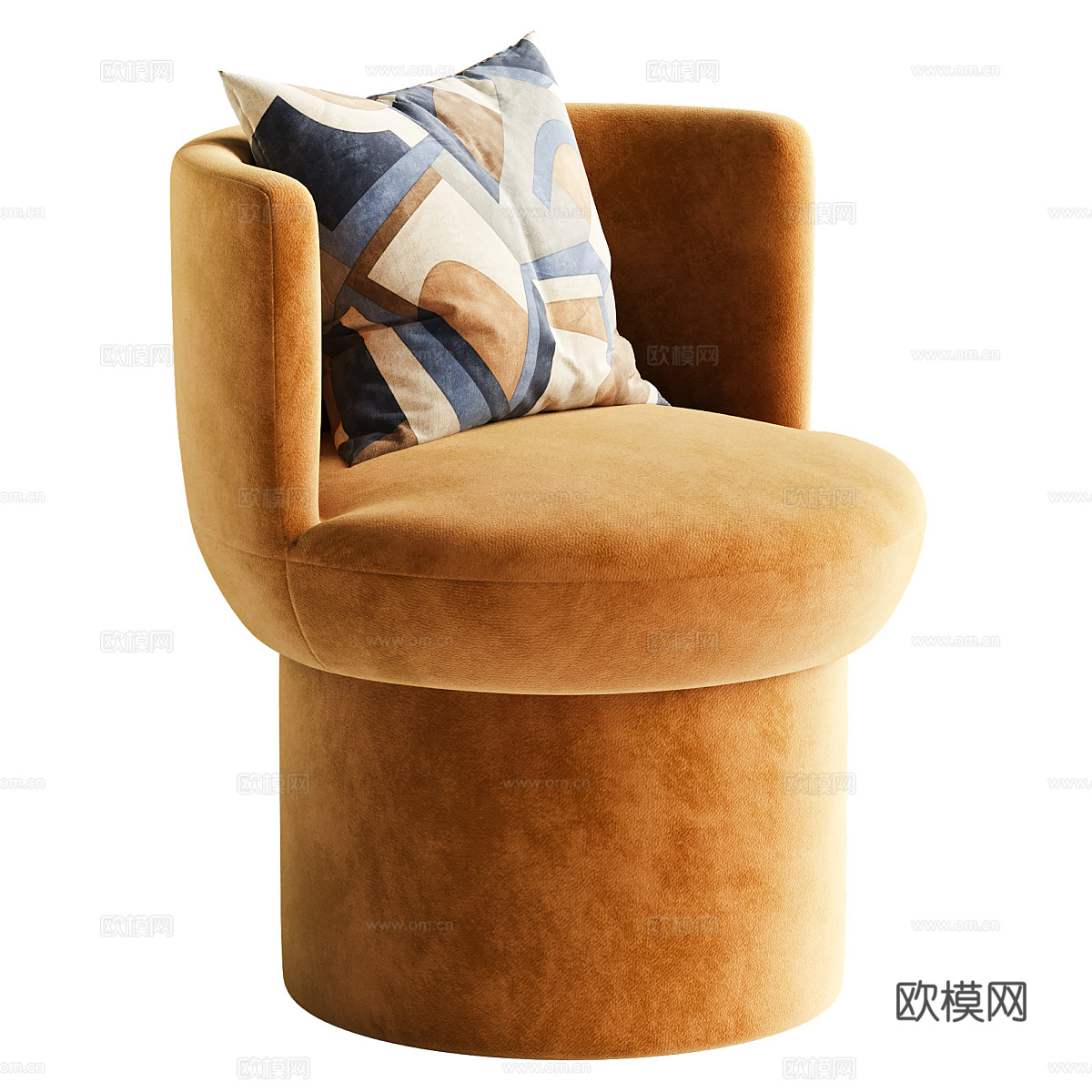 现代奶油风 Martini 布艺扶手椅3d模型下载（渲染图2）