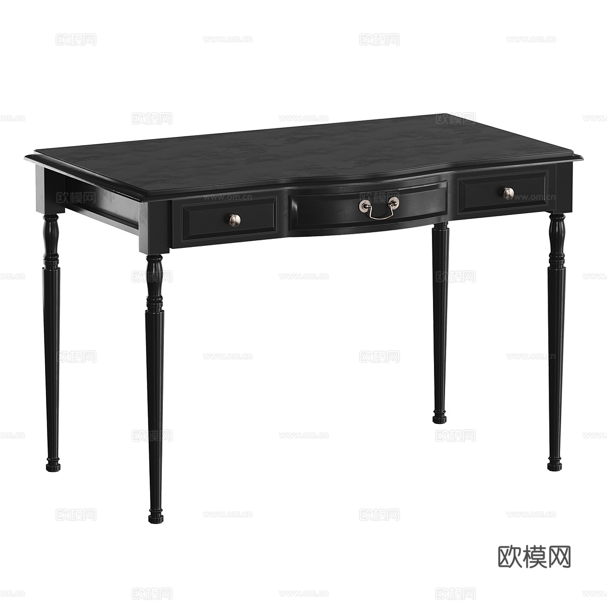 书桌 白玫瑰3d模型