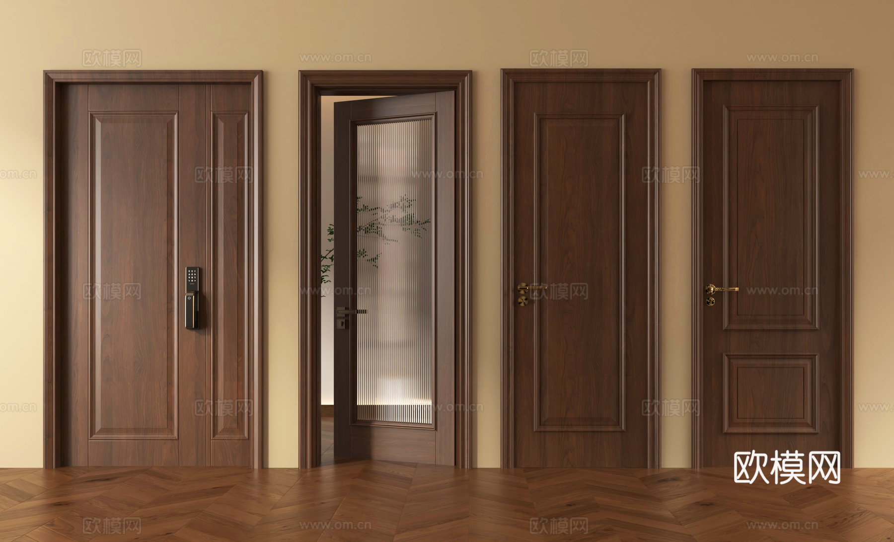 中古单开门 玻璃单开门 房门 卧室门 厨卫门3d模型下载