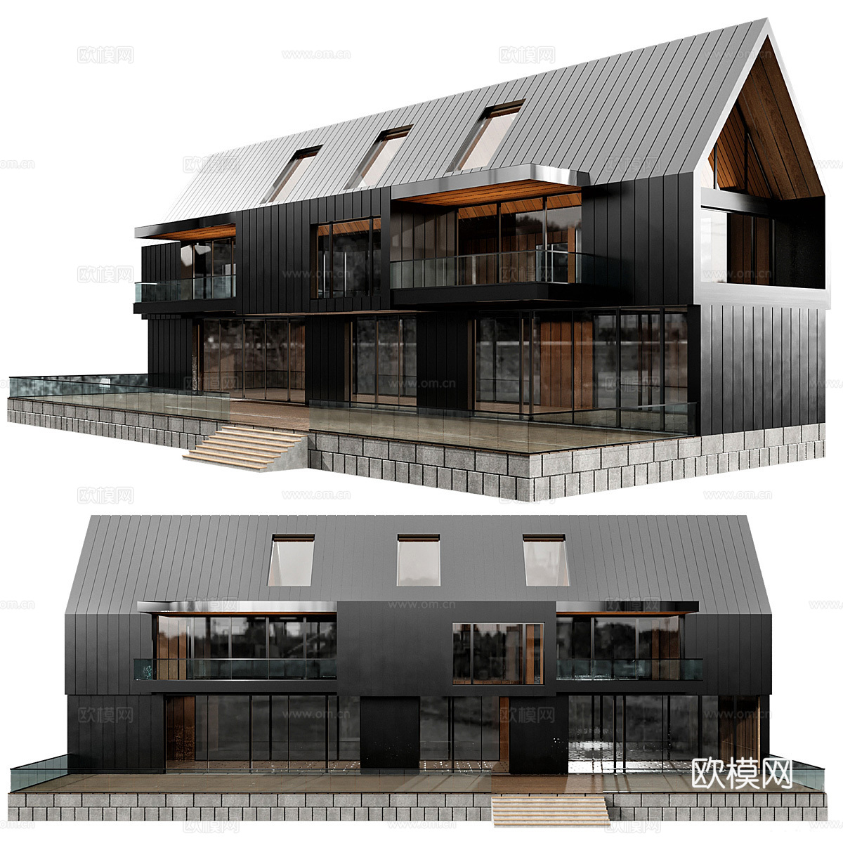 现代意式住宅建筑外观3d模型