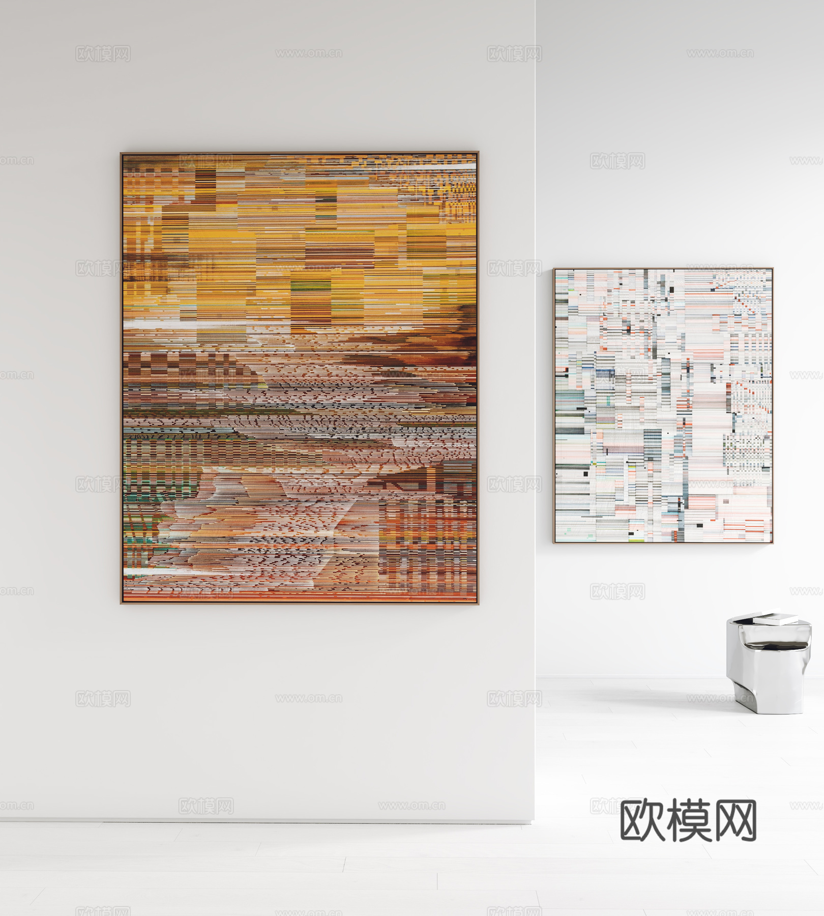 现代挂画 装饰画 玄关挂画 客厅挂画 书房挂画 角几3d模型