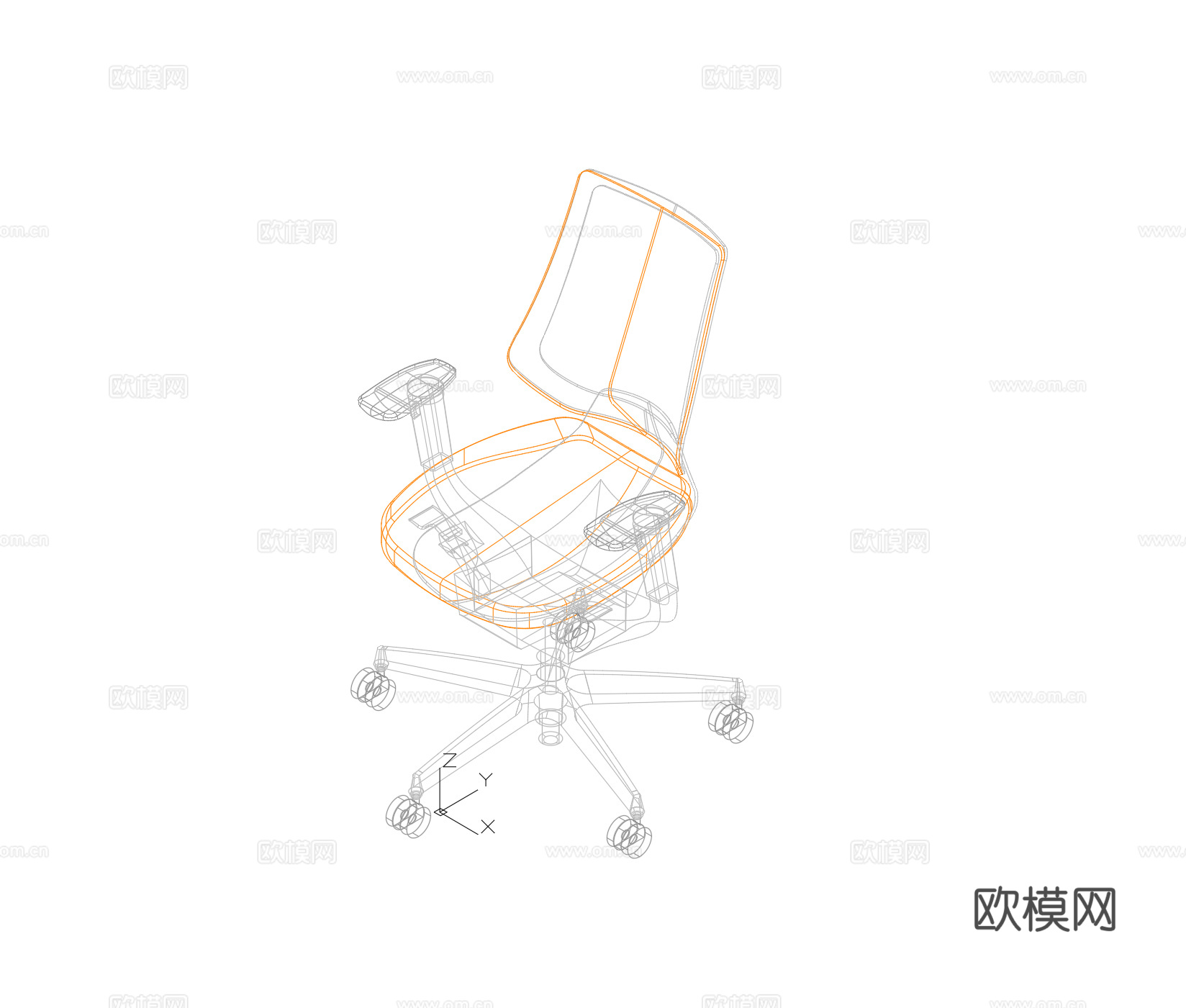 电脑转椅 办公椅子cad施工图