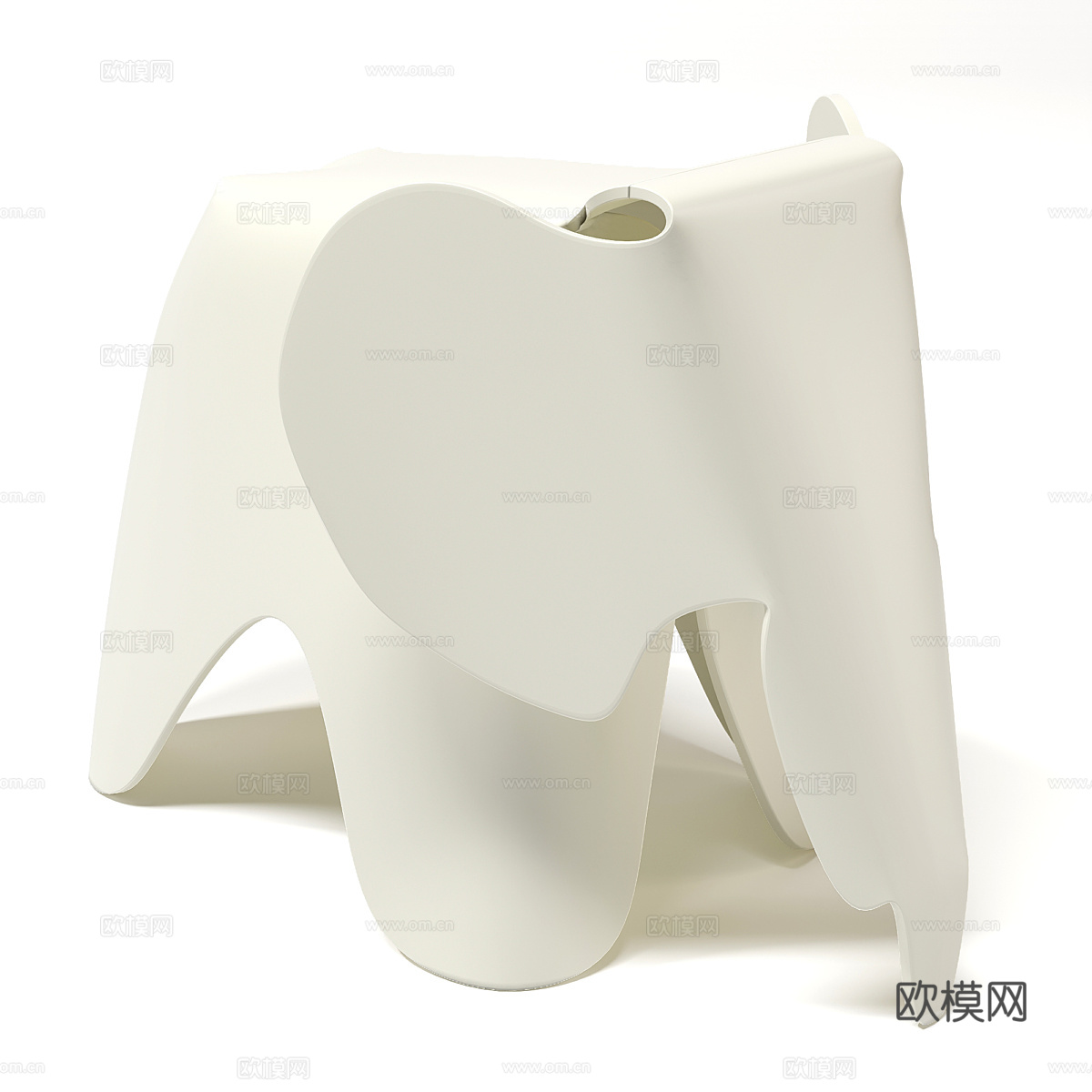 现代儿童大象玩具 儿童凳3d模型下载（渲染图2）