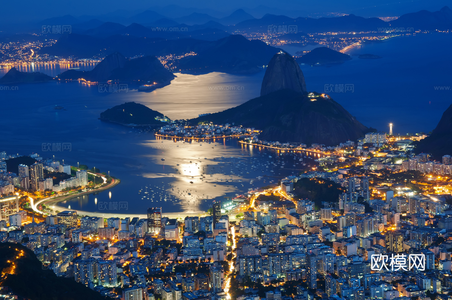 都市风情海边夜景 外景