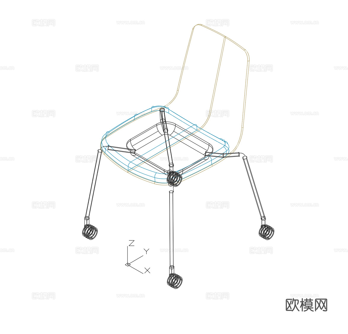 椅子 餐椅cad施工图