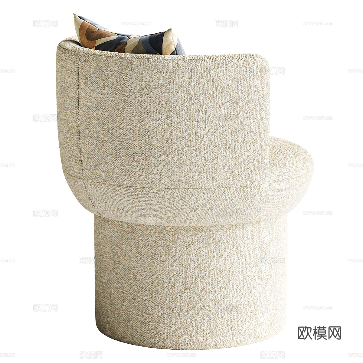 现代奶油风 Martini 布艺扶手椅3d模型下载（渲染图4）