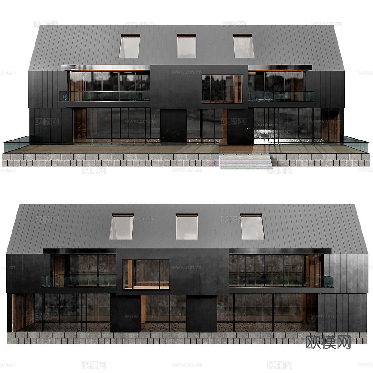 现代意式住宅建筑外观3d模型