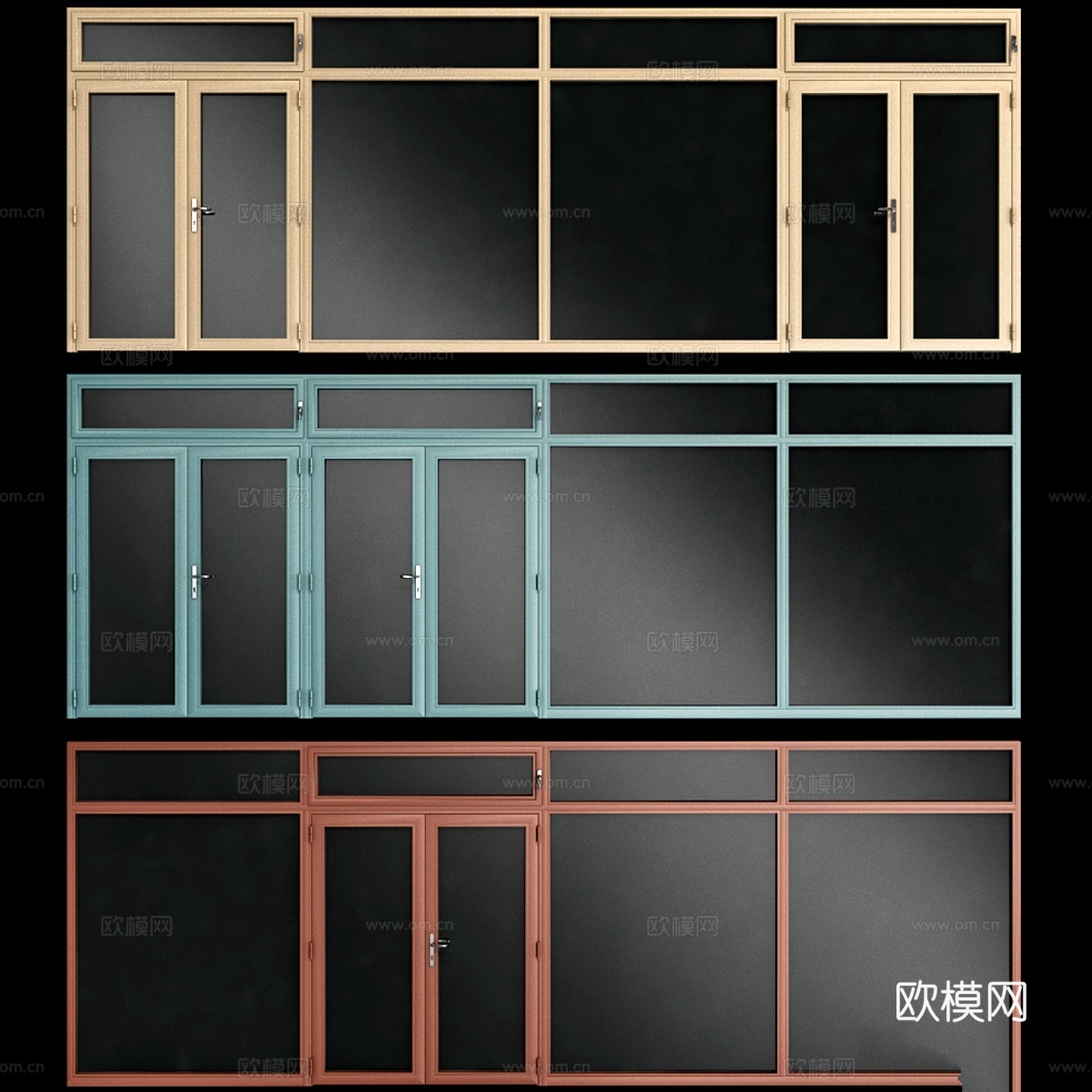 彩绘铝门 门框 肯德基门3d模型下载