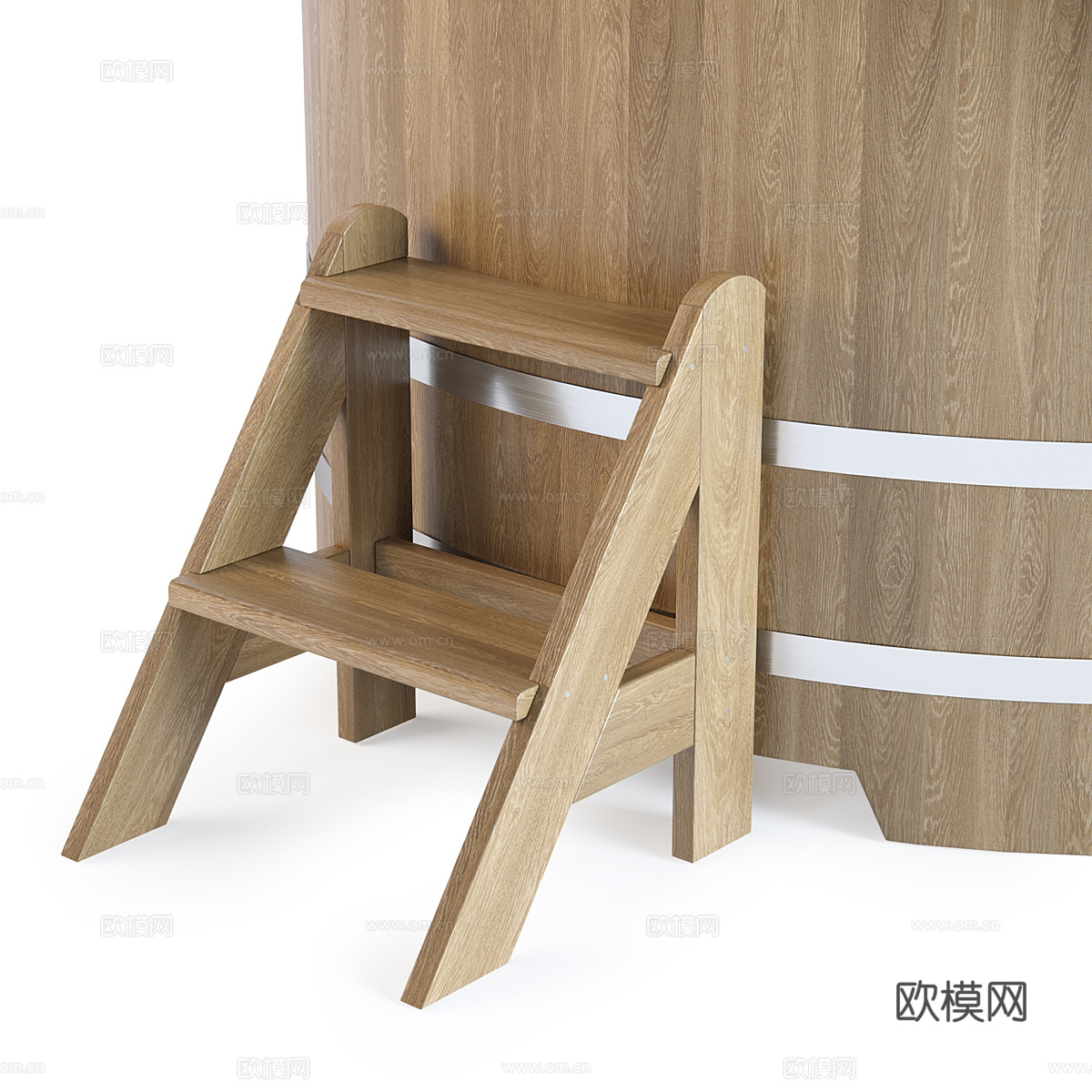 现代木质浴桶3d模型