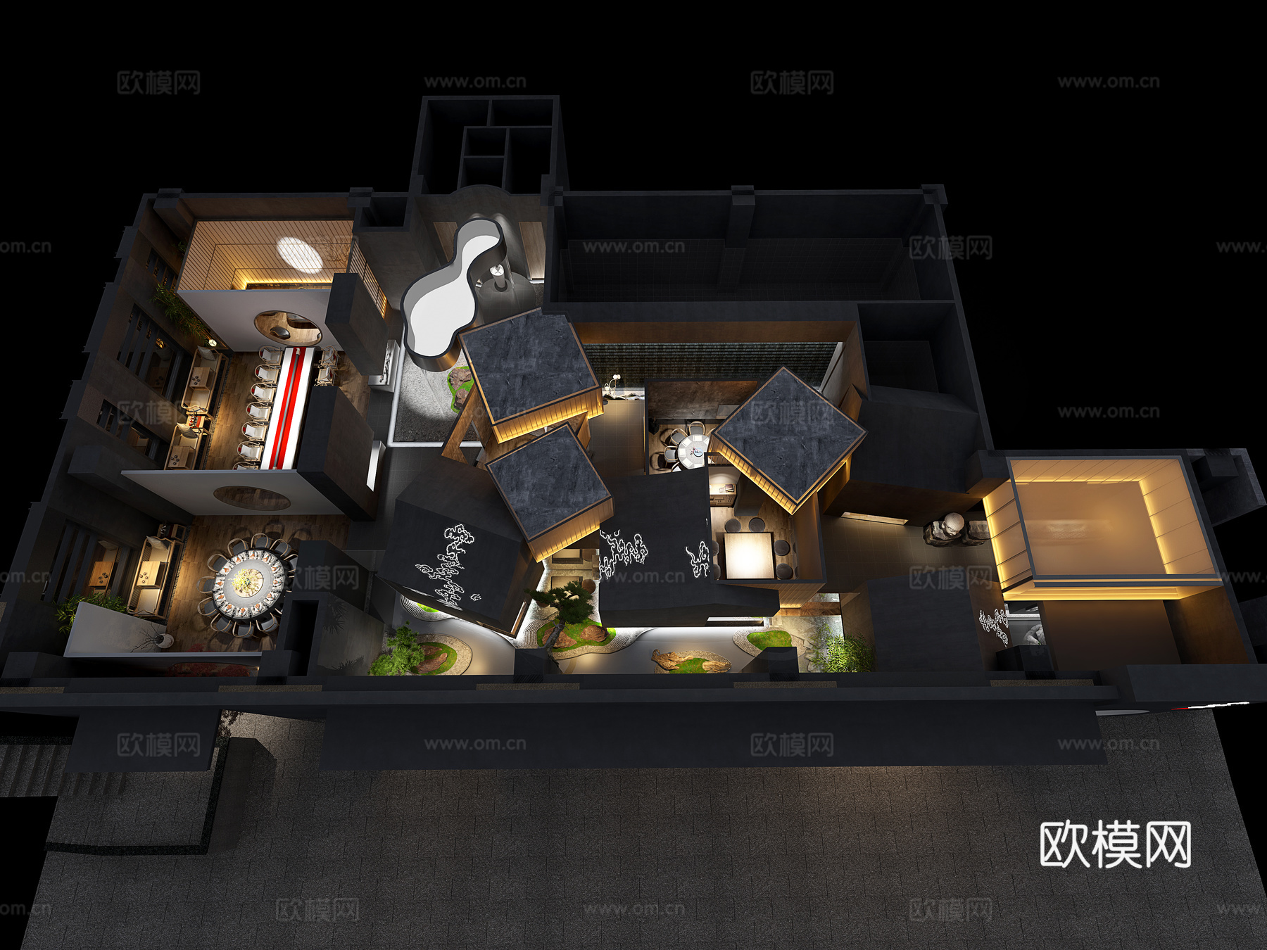 现代中餐厅 400㎡景观餐厅 施工图cad施工图cad施工图