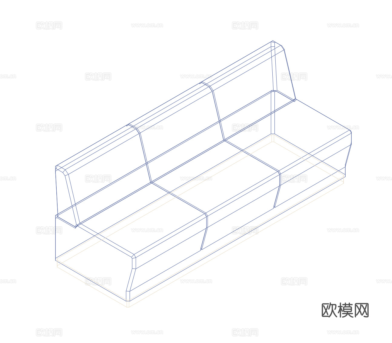三人沙发cad施工图