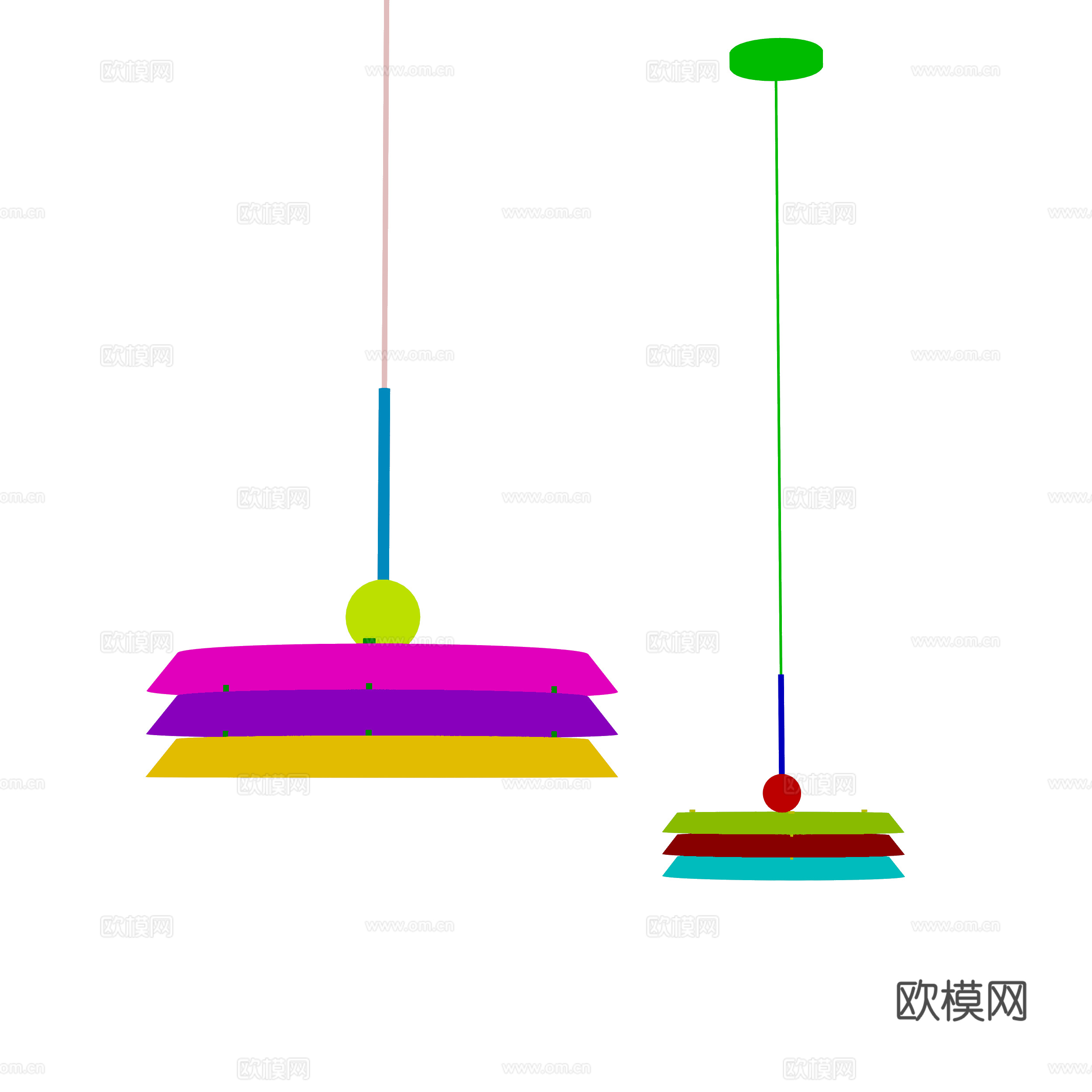 北欧小吊灯 现代简约吊灯 中古风吊灯 奶油风吊灯3d模型下载（渲染图2）