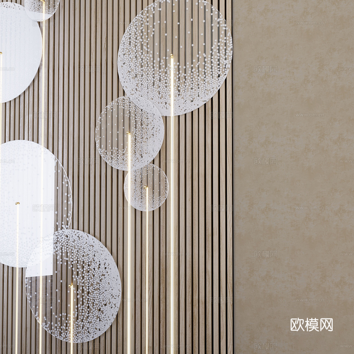 现代装饰墙板3d模型下载（渲染图2）