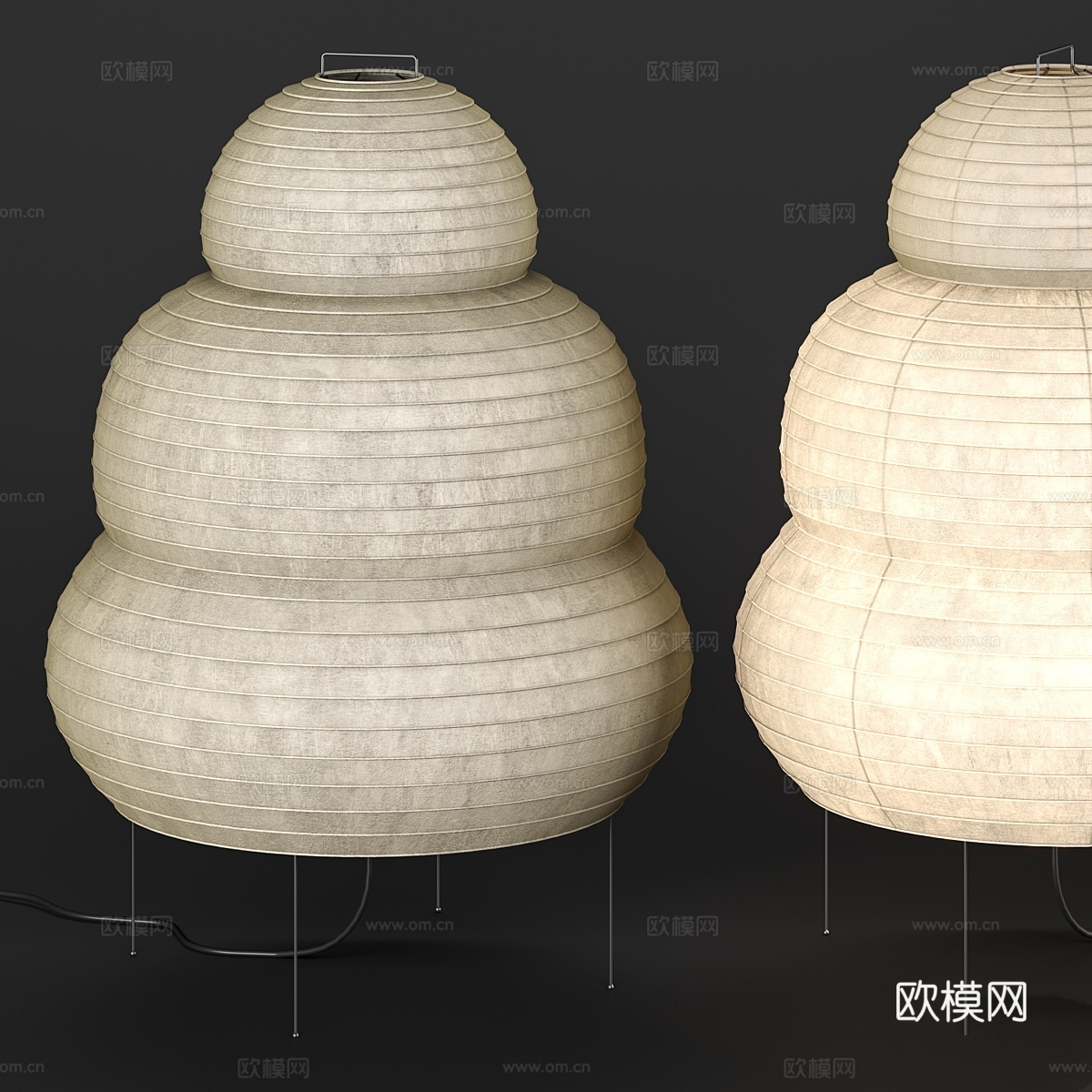 Vitra Akari 24N 落地灯3d模型下载