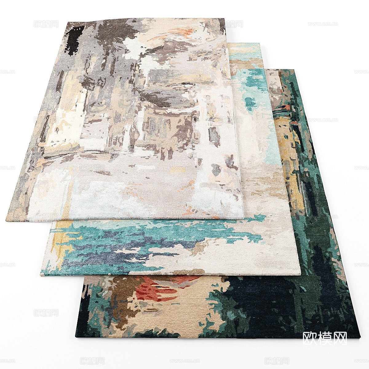 地毯 抽象艺术地毯3d模型下载