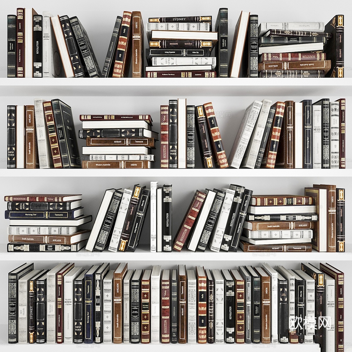 经典书籍套装 书本3d模型下载