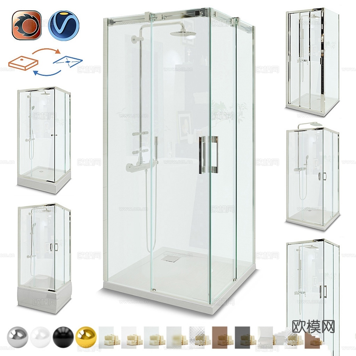 淋浴房 Radaway 冲凉房3d模型下载