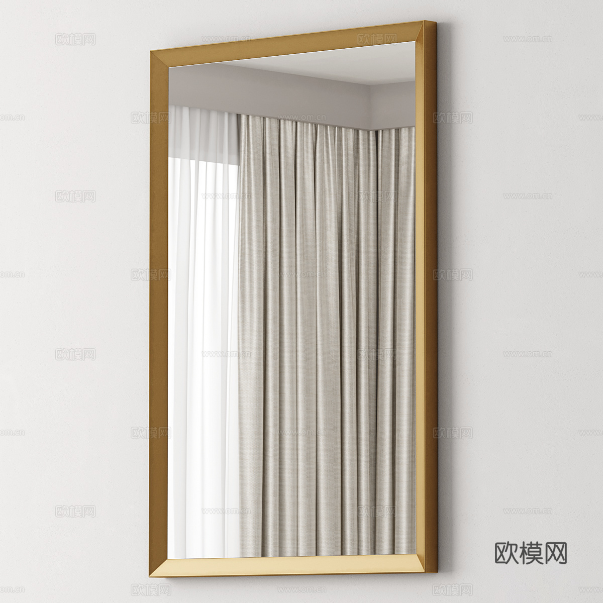 现代意式墙饰装饰镜子3d模型