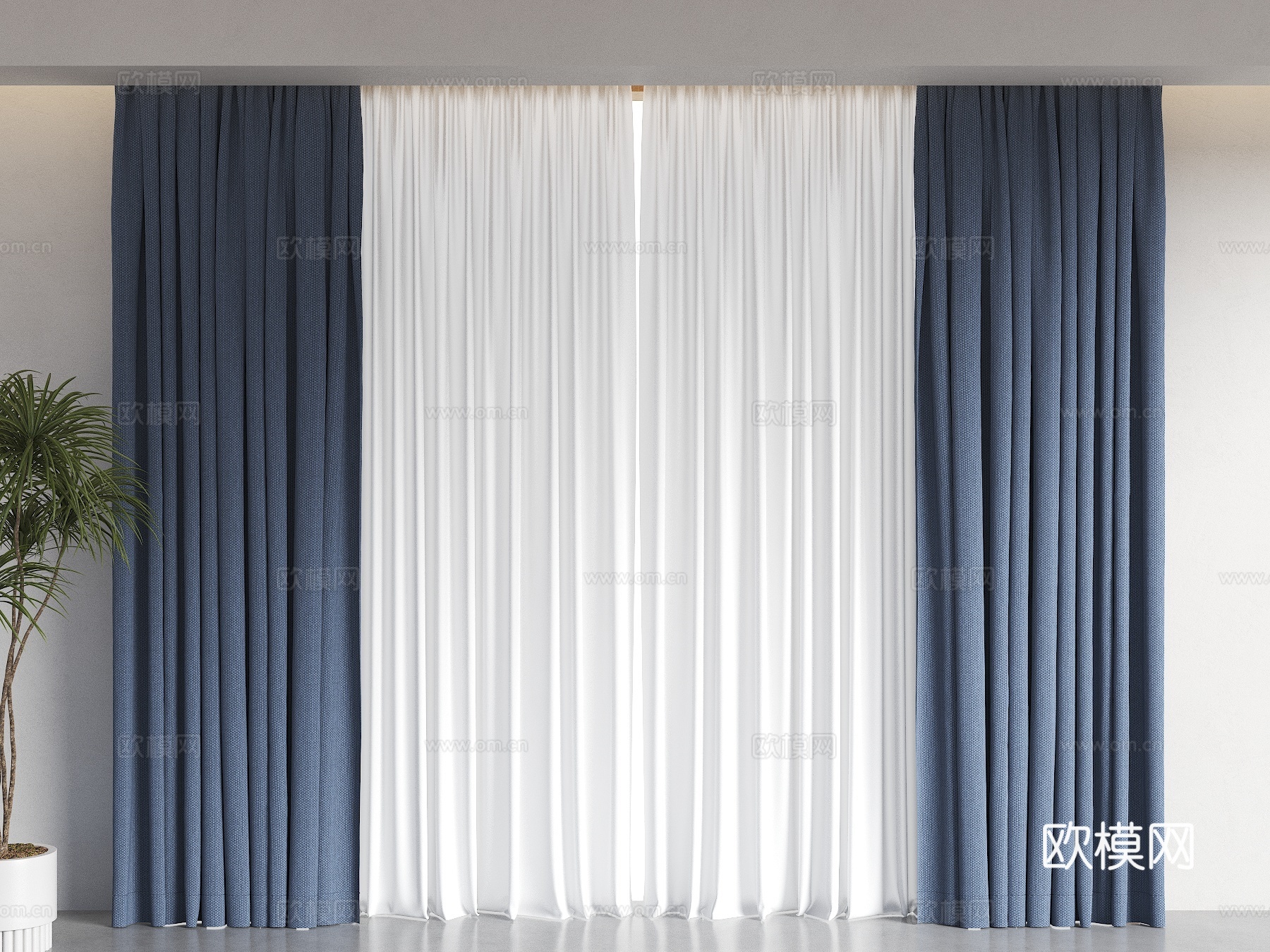 现代窗帘 奶油风窗帘 侘寂风窗帘 客厅窗帘 卧室窗帘 落地灯su模型