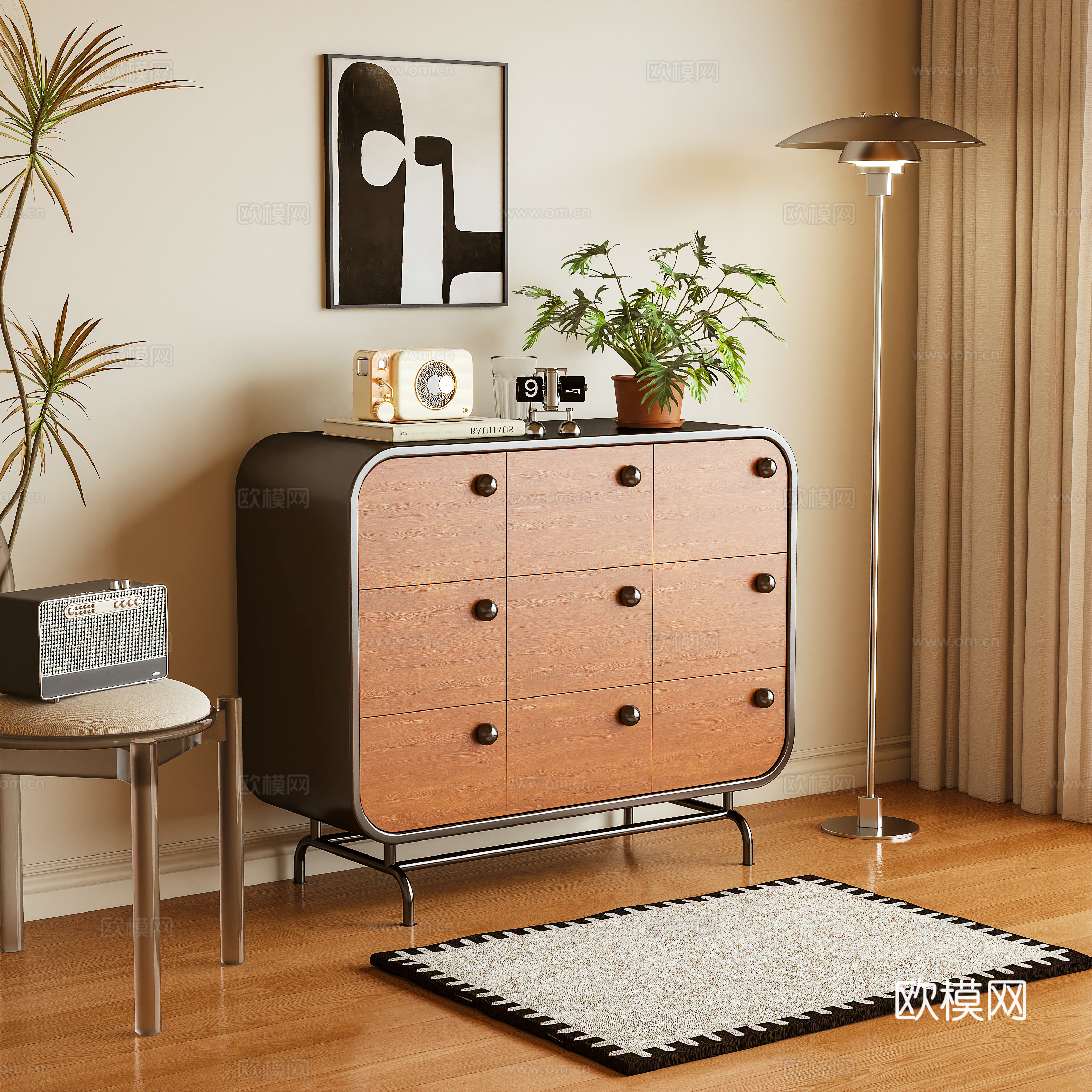 储物柜 玄关柜 边柜 摆件3d模型下载