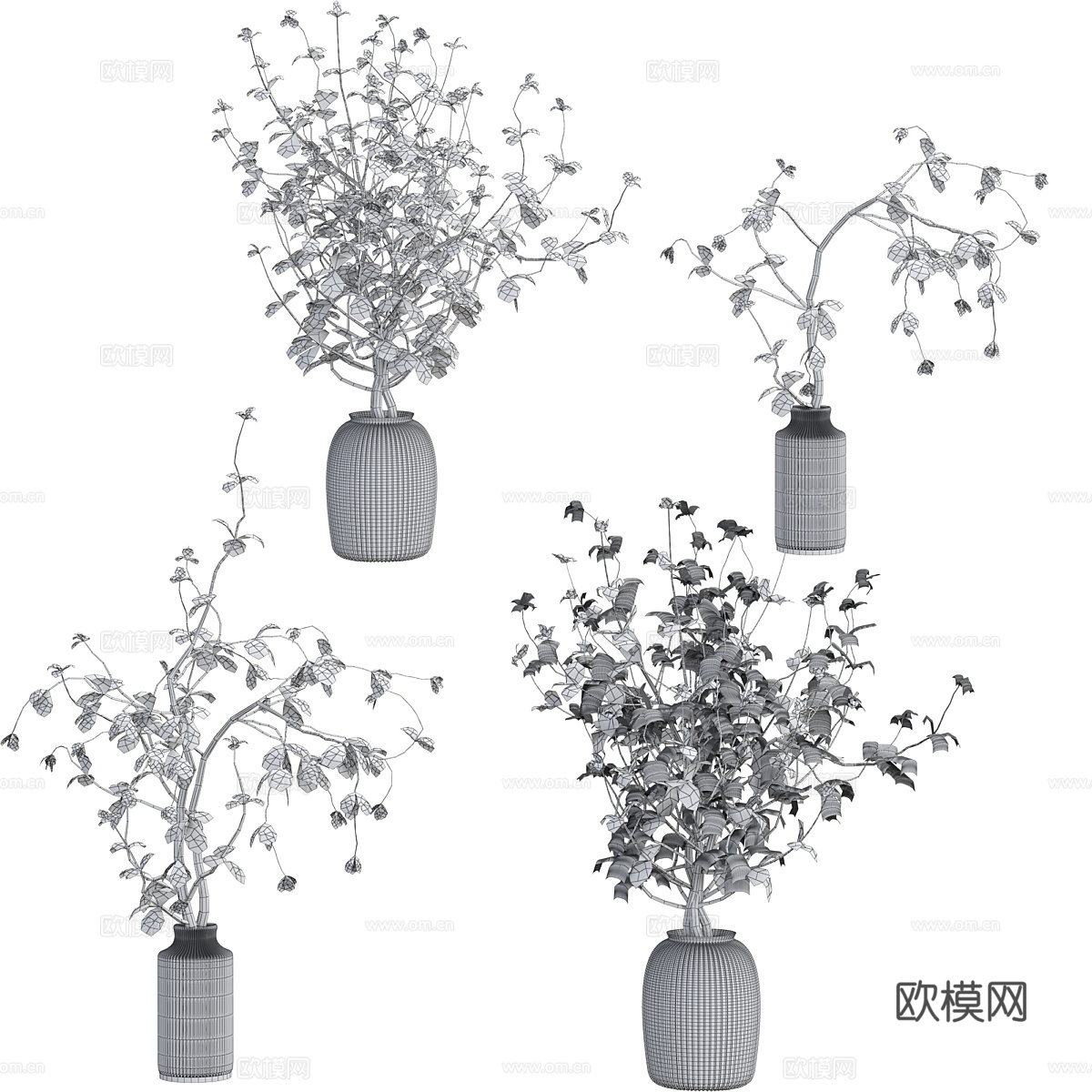 现代花瓶花艺3d模型