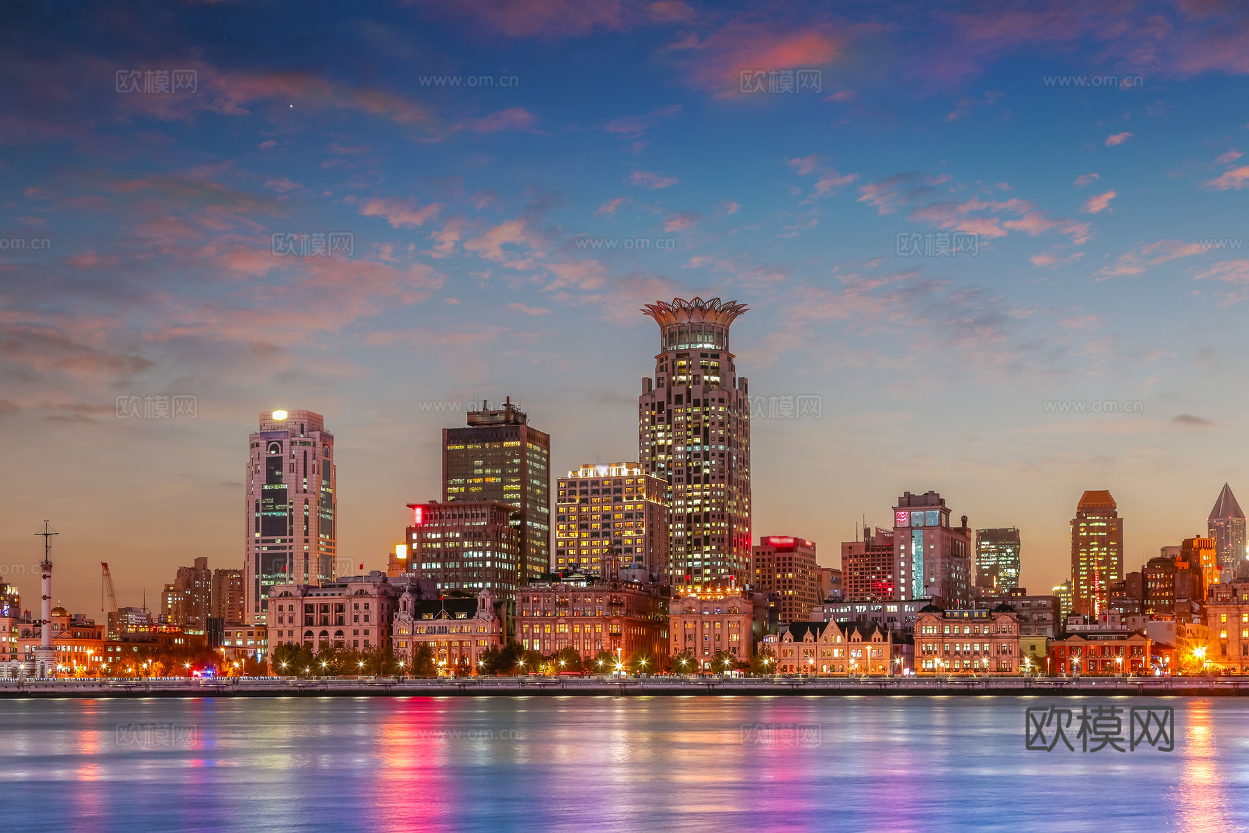 都市风情 海边城市夜景 外景