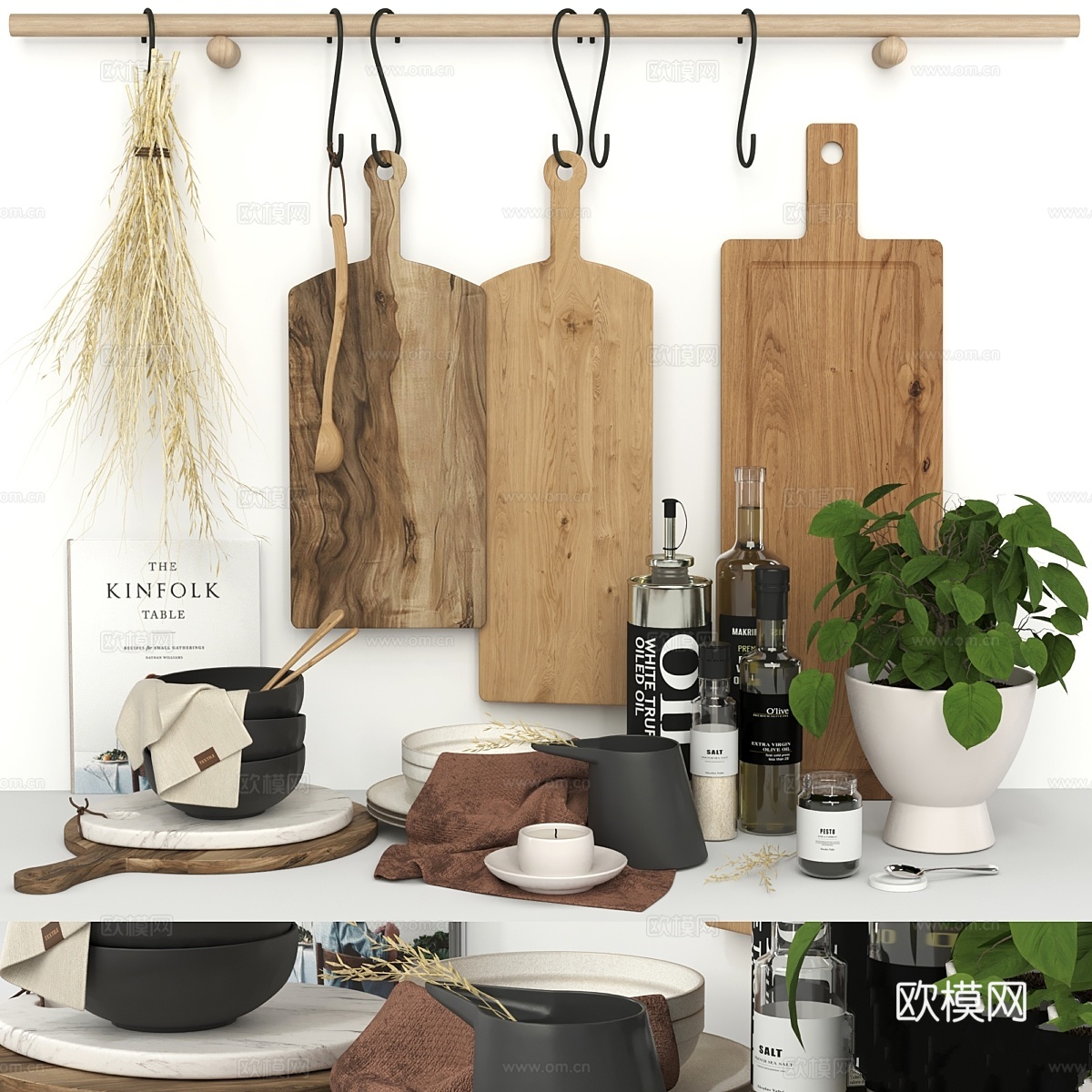 厨房配件 02 - 装饰套装 厨房摆件3d模型下载