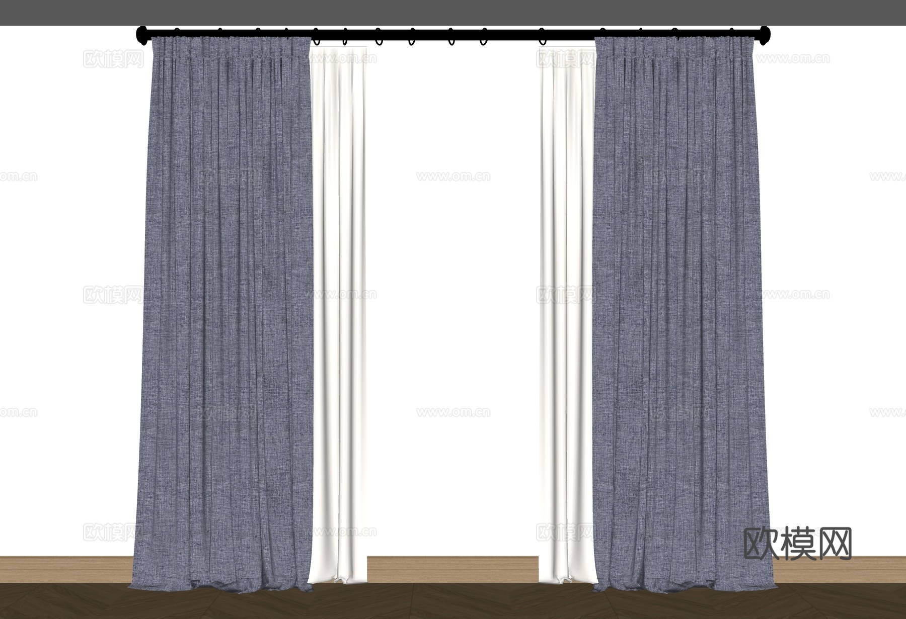 罗马杆窗帘 现代窗帘 奶油风窗帘 侘寂风窗帘 客厅窗帘 卧室su模型